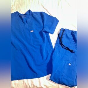 Figs Mens Blue Scrub Set SMALL